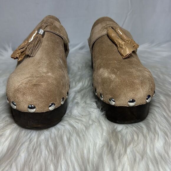 Rag & Bone Johannes Tan Cow‎ Leather Platform Tassel Clogs Sz 41/US 11 - Picture 4 of 9